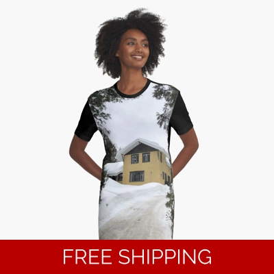 Le Studio Graphic T-Shirt Dress Guest House Winter 2020